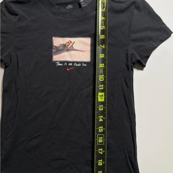 Nike Sportswear Women XS Chill Knit Cropped Tee Off Noir Graphic Tee Slim Fit - Picture 8 of 8
